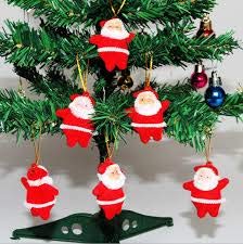 Evisha 18 Pcs Red Small Santa Claus for Christmas Tree Decoration Hanging Ornaments