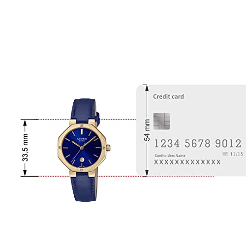 Image of Casio Women Leather Analog Blue Dial Watch-She-4543Gl-2Audf, Band Color-Blue