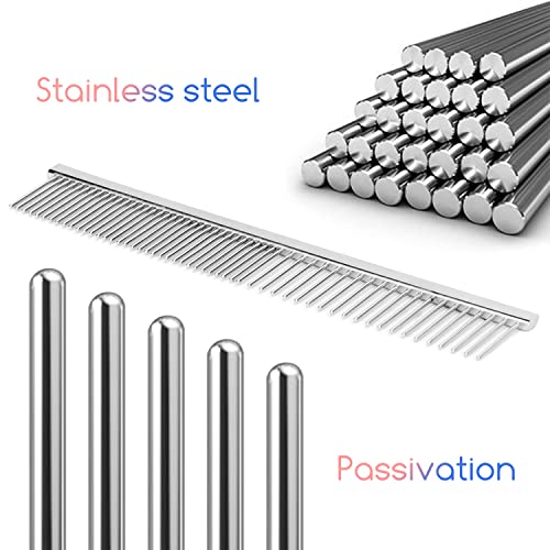 Nobleza Hundekämme 2-in-1 Edelstahl Haustier Kamm, Professionelle Hunde Kamm Katzen Kamm, Pet Grooming Combs