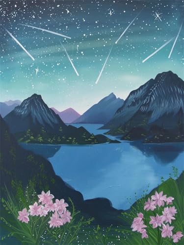 Pintar por Numeros Adultos Meteorito, Montañas Cuadros para Pintar por Numeros Niños, Kit de Pintura al óleo de Lienzo con 3 Pinceles y Pigmento Acrílico, Wall Room Decor, Regalo Mujer 90x120cm t-5213