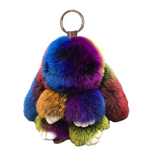 Unpafcxddyig Bunny Keychain Cute Rex Rabbit Fur Keychain Car Handbag Keyring