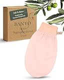 BANYÔ Seiden Peelinghandschuh für Körper I Pflegehandschuh aus 100% Rohseide I Mit Sericin für antibakterielle Pflege I Sanftes Peeling ohne Reizung I Ideal bei sensibler & problematischer Haut