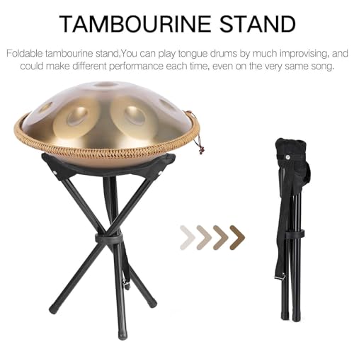 Handpan - Batteria per principianti, strumento a percussione in acciaio con custodia morbida, bacchette, supporto e panno antipolvere, ideale per gli amanti della musica e gli artisti