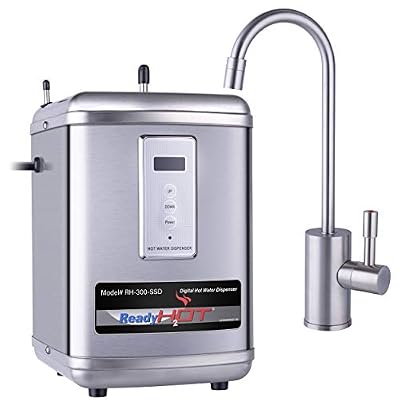 Ready Hot 41-RH-300-F570-BN Instant Hot Water Dispenser System, 2.5 Quarts, Digital Display Single Lever Hot Water Faucet Brushed Nickel