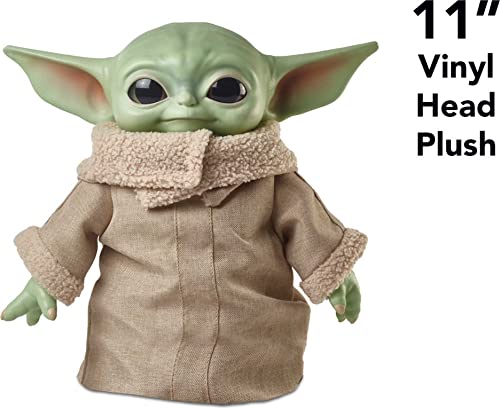Image of Mattel Star Wars Grogu Plush Toy, 11-inch Character Figure with Soft Body. Inspired by Star Wars The Mandalorian
