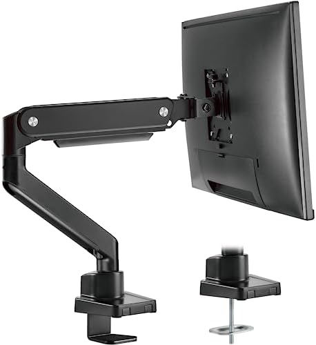 Single Monitor Stand Arm – Adjustable Mount For 17 To 32 Inch Screens, Desk Clamp Or Grommet Mount