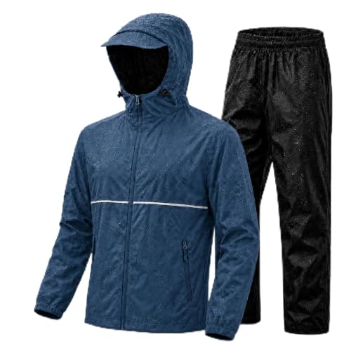 SWISSWELL Waterproof Rain Suit Men Women Dark Blue XL