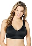 Comfort Choice Women's Plus Size Wireless Microfiber T-Shirt Bra - 48 C, Black