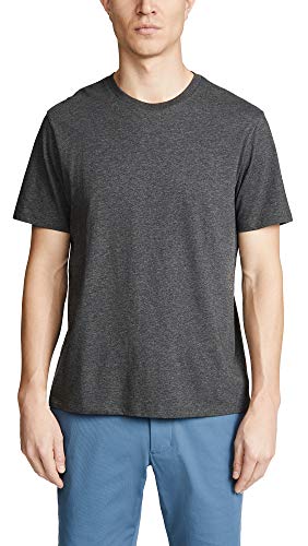 Vince Men's Short Sleeve Pima Crew Neck Tee, H. Carbon, Grey, X-Large