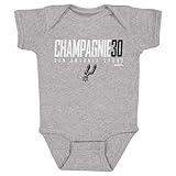 500 LEVEL Julian Champagnie San Antonio Spurs One-Piece Infant Bodysuit - Julian Champagnie San Antonio Spurs Elite WHT (Heather Gray, 6M)