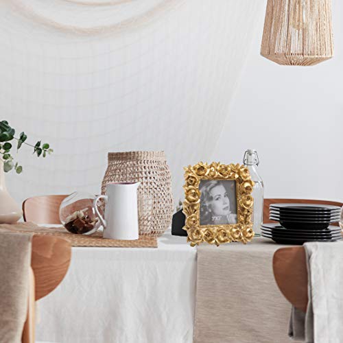 3X3 Inch Vintage Picture Frame, Art Deco Photo Frame,Photo Display,Small Size Tabletop Wall Hanging, Gift Ideas, Antique Golden Flowers #TOP6