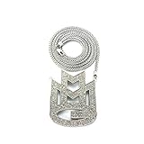 Crescendo SJ INC New Celebrity Style Iced Out 'MMG' Pendant &4mm/36 Franco Chain Necklace MP704R