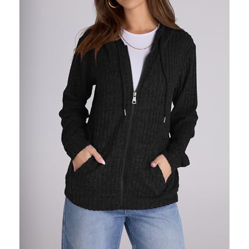 Image of Witsmile Zip Up Hoodie Women Oversized Sweatshirt Long Sleeve 2026 Fall Outfit Lightweight Jackets Workout Clothes
