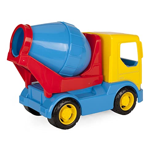 Wader 35313 Tech Truck Hormigonera con Tambor Giratorio y Ejes de Acero estables, Aprox. 23,5 x 11,5 x 17 cm, a Partir de 12 Meses, Juegos creativos