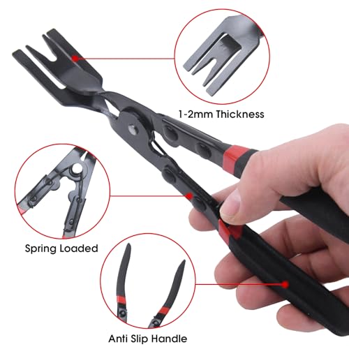 Panel Clip Pliers - Automotive Door Panel Upholstery Trim Clip Removal Tool Plier, Interior Clip Fastener Rivet Push Pin Panel Pliers, Car Vehicle Dashboard Clip Remover Plier Repair Tool - Thumbnail 4