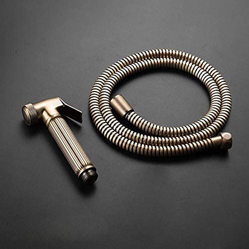 OQPJMYZ Kitchen Sink Taps, Faucets,Hand Held Bidet Sprayer Douche Toilet Kit Antique Bronze Brass Shower Head Copper Valve Set Bidet Faucet Set/Hose a Shower Head/The Whole Set (Hose a Sho