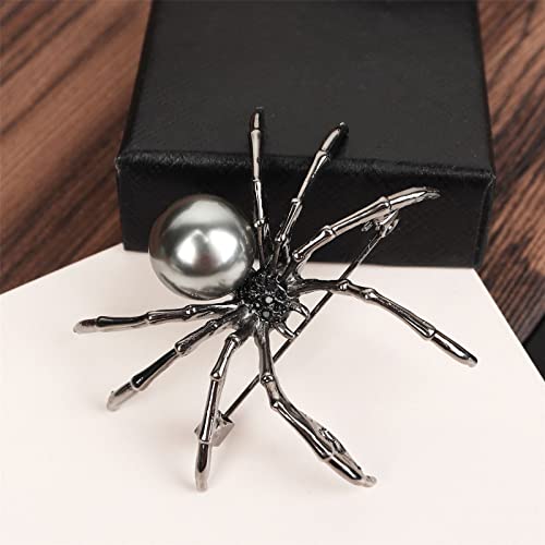 Image of 2-3Pcs Punk Spider Crystal Bead Brooch Pin Set for Women Men Rock Gothic Faux PearlAnimal Backpack Scarf Shirt Bag Hat Shawl Pin Bar Party Body Halloween Jewelry Gift