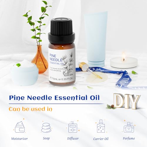Image of HIQILI 10ml Pine Essential Oil, 100% Pure Natural for Diffuser, Clean Spary, Winter Candle Making Scent- 0.33 Fl Oz