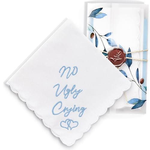 W&F GIFT Bridesmaid Gift For Wedding Handkerchief | No Ugly Crying Embroidered Handkerchief | Wedding Day Bride Gift - BOL