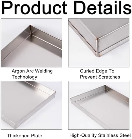 Stainless Steel Oil Drip Pan Tray - Durable Washer Tray, Water Dispenser Floor Protector, No Hole Design, 80x60x5cm (31.5x23.6x2.0in) for Easy Cleanup