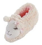 Child Plush Fleece Warm Antiskid Household Cartoon Slippers size Toddler 9 US creamy