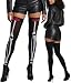 ToBeInStye Women's Skeleton Print Tights with Rose Design