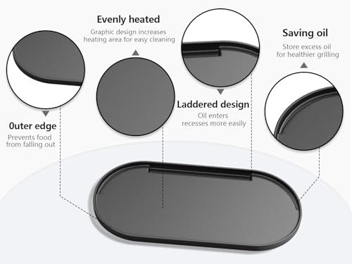 Cast Iron Griddle & Carry Bag Replacement for Coleman Roadtrip Swaptop Grill,Premium Quality Outdoor Accessories for Camping Non-Stick Griddle,Coleman Roadtrip 285,Full Size - Thumbnail 5