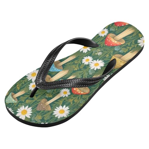 Burbuja Mushroom Daisy Flip Flops for Women Men, Soft Thong Sandals Rubber Slippers for Pool Beach Essentials2