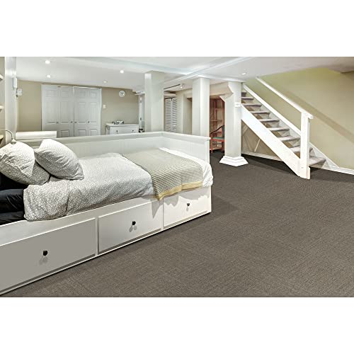 Image of Mohawk Basics 24 inch x 24 inch Berber (Loop pile), 0.09 inch Pile Height, Carpet Tile, PET Fiber, Neutral Color, (24 Tiles), (96 sqft /carton)
