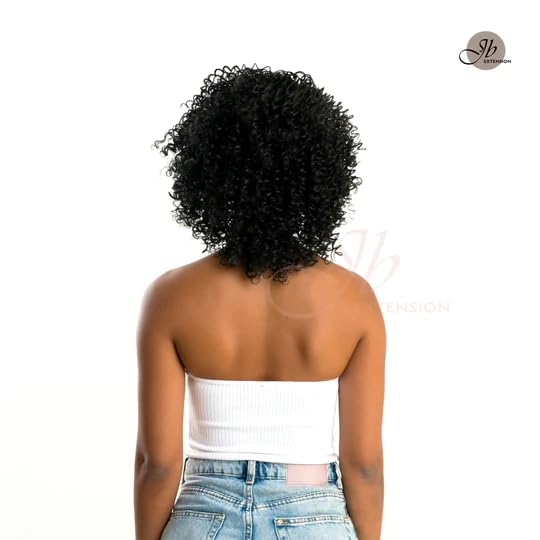 Miniatura 4 de NAOMI - Peluca afro de encaje frontal de 12 pulgadas, pelucas de cabello largo negro extra rizado para mujer, pelucas sintéticas naturales para uso