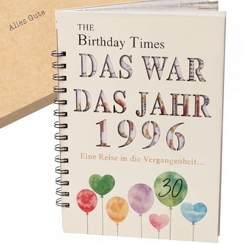 the lazy panda card company Das Jahr das 1996 war - Karte Buch zum 30. Geburtstag mit Details zum Geburtsjahr Geburtstagskarte 30 Dreizig (1996)