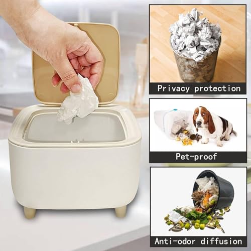 Image of GASTLY Modern Mini Dustbin for Desk with Push Button Lid, Compact Plastic Garbage Bin for Office, Home, Bathroom, Bedroom & Tabletop Use (Pack of 1)