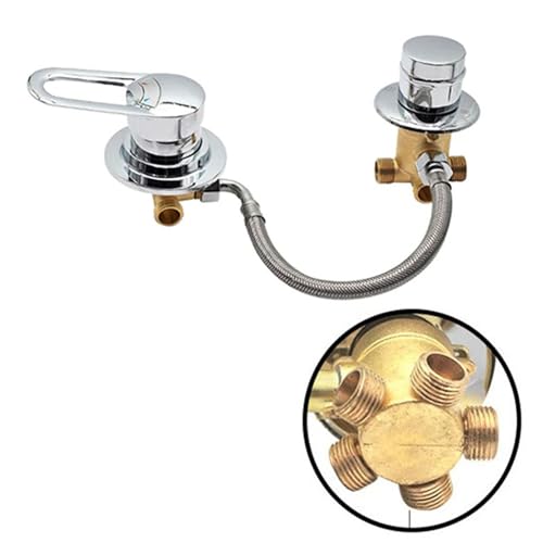 Solid Brass 5 Way Shower Diverter Valve Hot & Cold Water Mixer for Bathroom Faucet Steam Room & Shower Cabin Durable & Reliable Plumbing Accessory