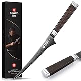 Migliori coltelli in Damasco XINZUO 18,4cm Coltello per Sfilettare da Cucina Acciaio Damasco a 67 Strati-Lama Nera -Professionale Coltello da Filetto Cucina Bordo Disossare Pesce e Carne -Manico in Legno di Ebano