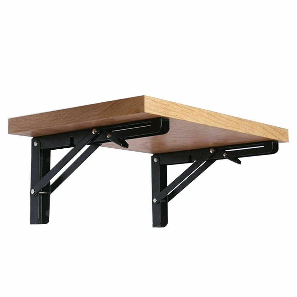 2 pièces Camping-Car Support Pliant Table étagère Camping-Car Caravane Finition Noire Acier Inoxydable Mini Table Pliante Accessoires de Voiture