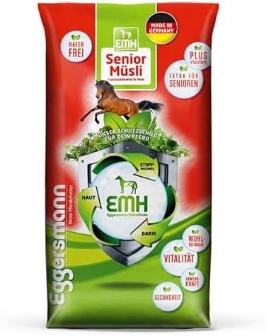 Muesli Eggersmann EMH F Pour Chevaux - Sans Avoine, Riche En Flocons De Céréales, 25 Kg D'aliment Complet Et Naturel
