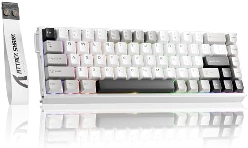 ATTACK SHARK X68MAX HE Teclado gamer de alumínio com fio de gatil...