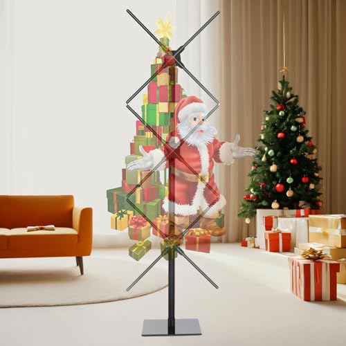 Image of Missyou 71.3 Inch 3D Hologram Fan Splicing Display - 3 Pcs 65cm Holographic Projector Video Wall with Router and Tripod - WiFi App 3D Text Generator Bluetooth Audio - Naked Eye LED Commercial Ad Sign