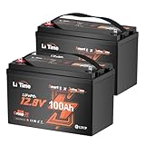 LiTime 12V 100Ah TM Bluetooth リン酸鉄リチウムイオンバッテリー (2個セット) リモート管理機能 低温保護 100A BMS内蔵 Group31サイズ LiFePO4 トローリングモーター、ヨット、船舶、ボート、キャンピングカー、車中泊、車用サブバッテリー、家庭用予備電源に適用