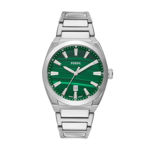 FOSSIL Everett Herrenuhr, Quarz-Dreizeiger-Datumswerk mit Edelstahl- oder Lederarmband