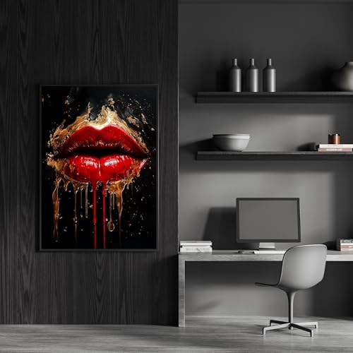 Affiche d'art luxueuse avec des lèvres rouges pour affirmer votre style - 2