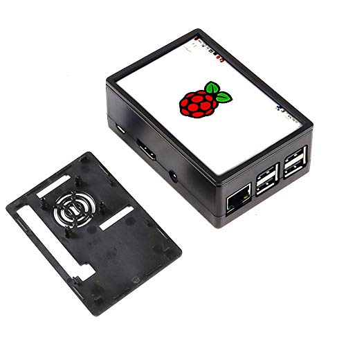 Etoput Raspberry Pi Touch Screen Case for Raspberry Pi 3/3B+ (B Plus) and 3.5inch TFT LCD Display Touch Screen, Dual USE，Black