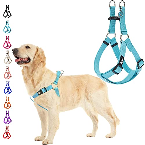 PUPTECK No Pull Dog Harness Soft Adjustable Basic Nylon Step in Puppy Vest Outdoor Walking with ID Tag