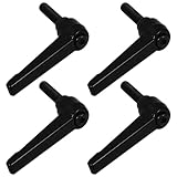 Garneck 4pcs Adjustable Threaded Screw Handles M8x63x32 Aluminum Alloy Locking Clamping Lever Handles with Ratchet Push Button for Industrial Machinery and Equipment
