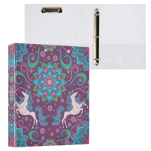 リングファイル ルーズリーフ バインダー a4 曼荼羅 マンダラ ボヘミア 曼陀羅 Dリング 3穴 200枚収納 クリップ&収納ポケット付き 書類整理 事務用品