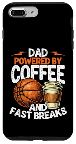 Dad Powered By Coffee And Fast Breaks �o�X�P�b�g�{�[�� �X�}�z�P�[�X iPhone 7 Plus/8 Plus �p