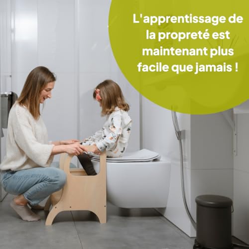 Tabouret de toilette en bois blanc Ette Tete MIIMO durable - 3