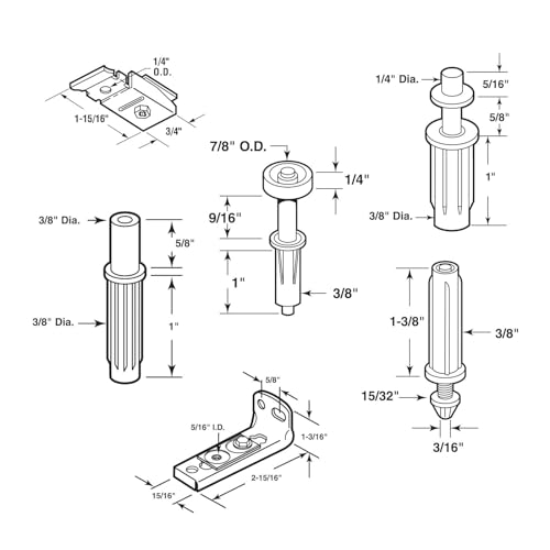Juego de herrajes para puertas plegables, repuesto para puertas tipo granero y empotradas miniatura 3