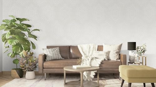 Yomshi Moderne Geometrische Tapete Selbstklebende 44cm*3m Vinyl Wickeln Scandi-Inspirierten Khaki Fischgrätenmuster Abnehmbar Kontakt Papier für Schlafzimmer Akzent Wände Küche Schränke