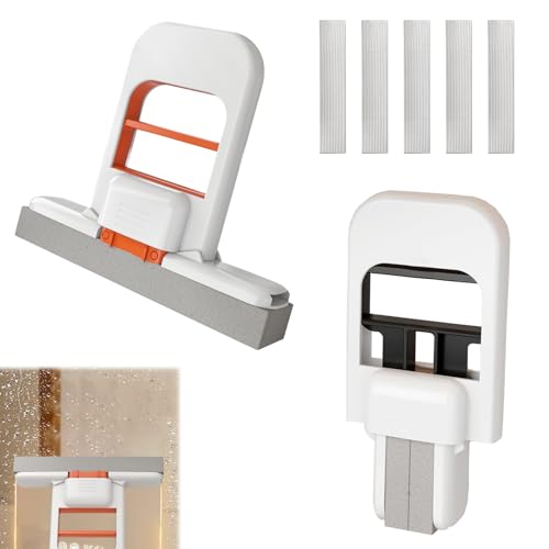 Mini vadrouille éponge, 2 Mini Balai Éponge+5 Têtes de vadrouille, Mini Serpillère Portable, Mini Vadrouille De Nettoyage, Mini MOP Humide, Mini Vadrouille...